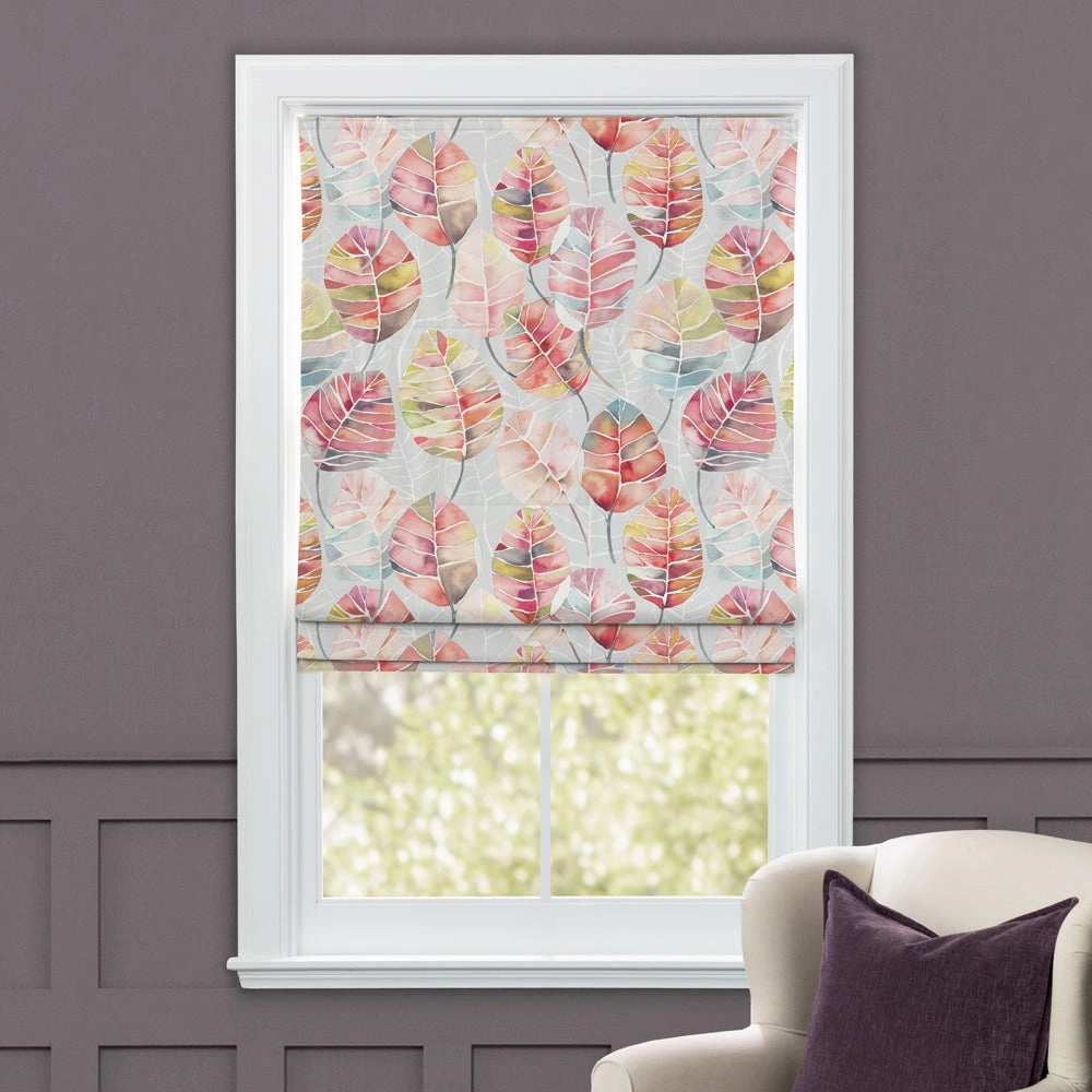 Cassava Printed Cotton Made to Measure Roman Blinds Cinnamon