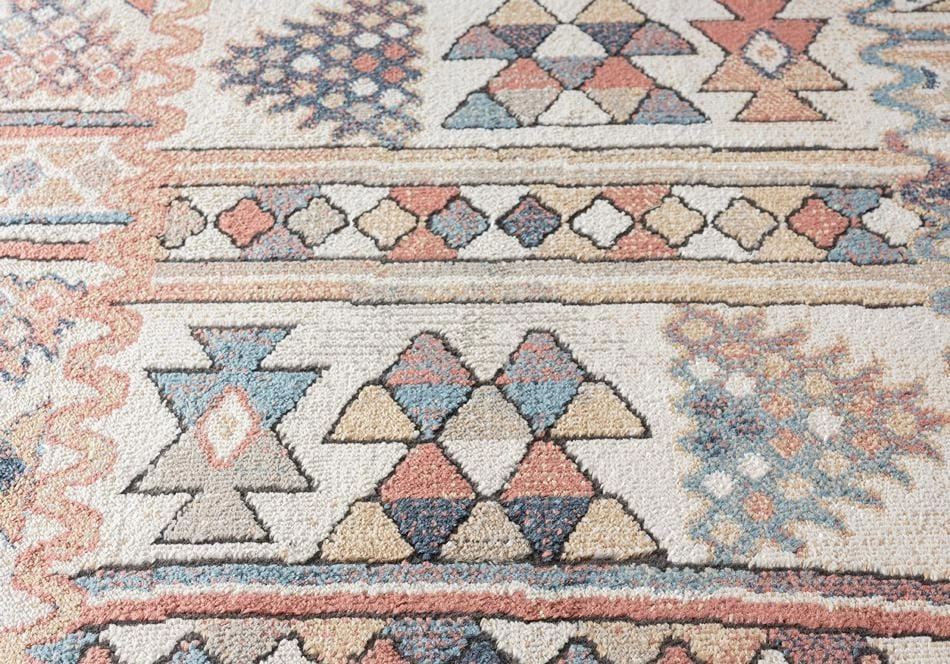 Cassie Orange And Blue Multi Colour Tribal Runner Rug