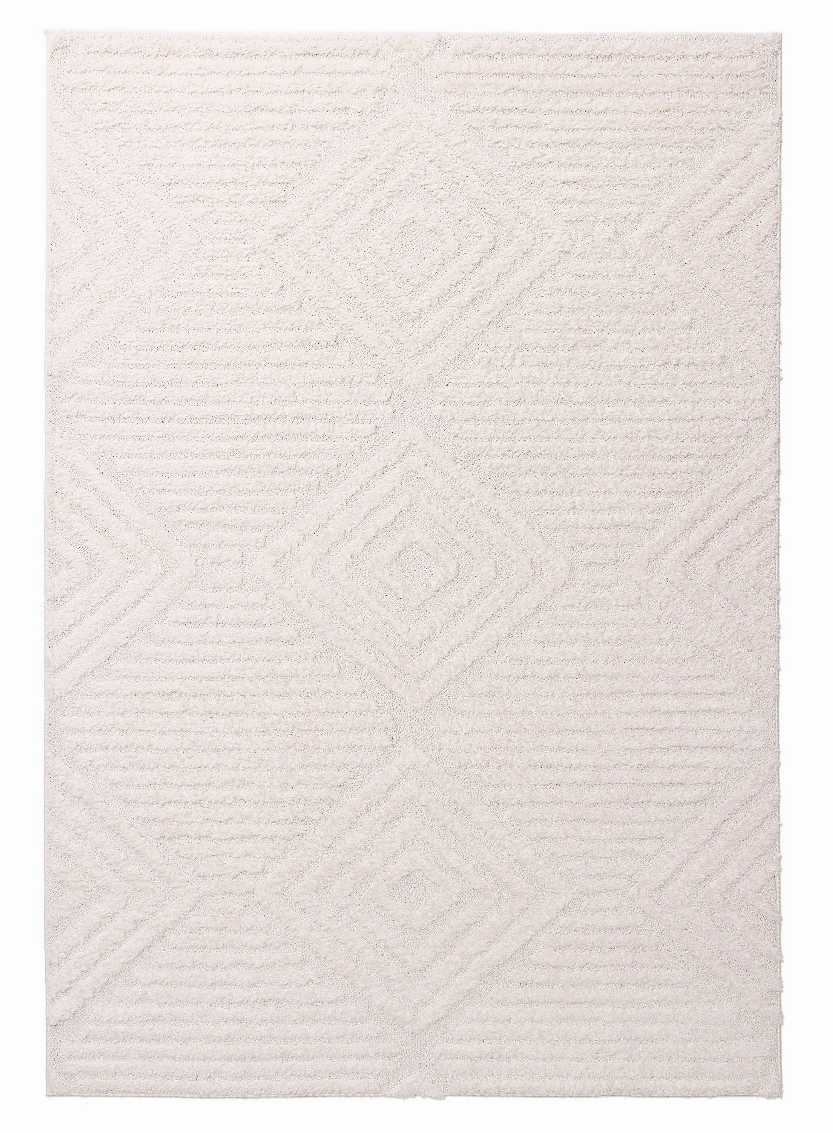 Catriona Ivory Cream Geometric Textured Rugmodern color block patchwork rug