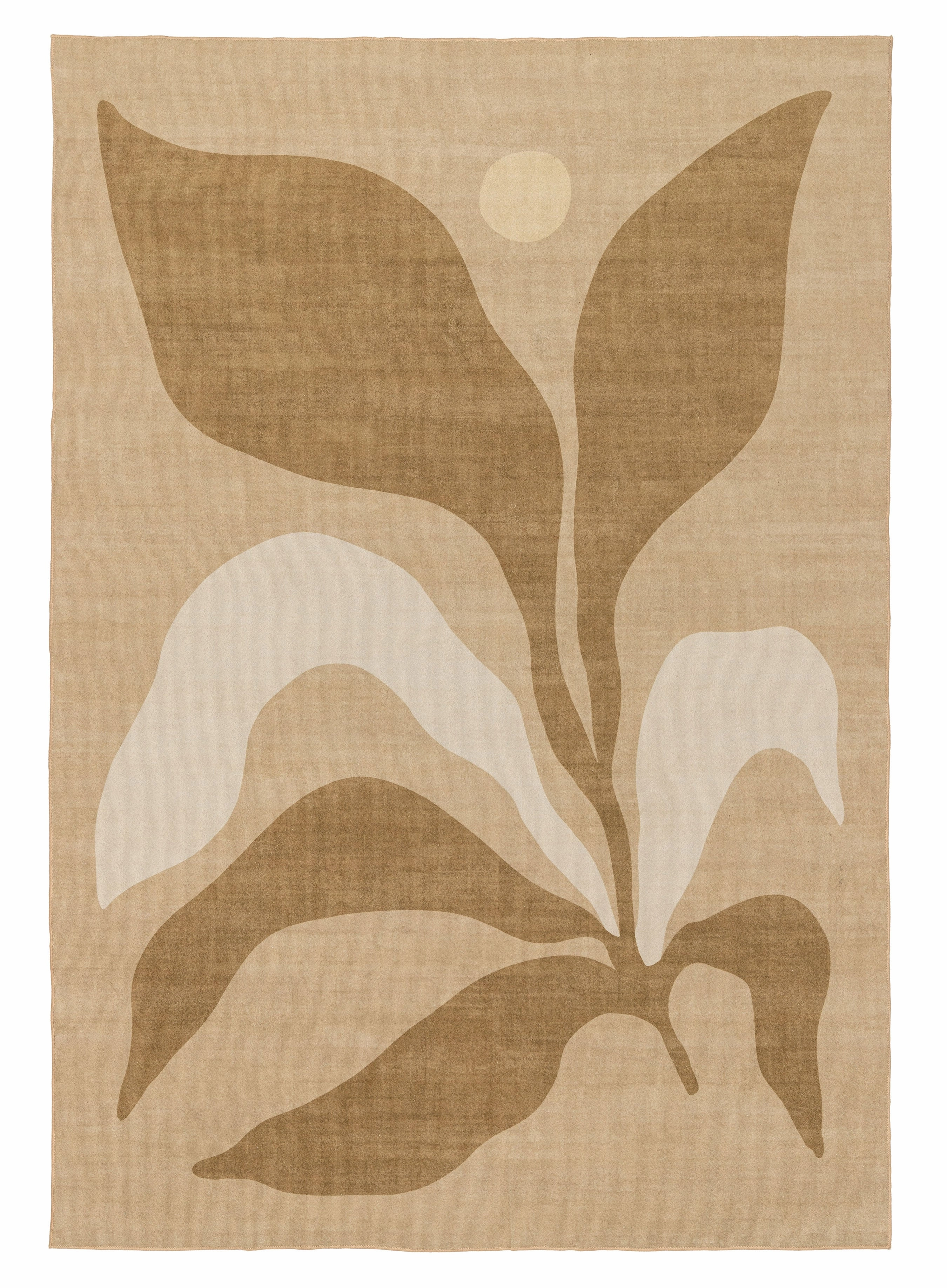 Cece Beige and Brown Botanical Washable Rugmodern color block patchwork rug