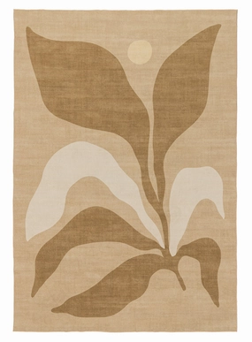 Cece Beige and Brown Botanical Washable Rugmodern color block patchwork rug