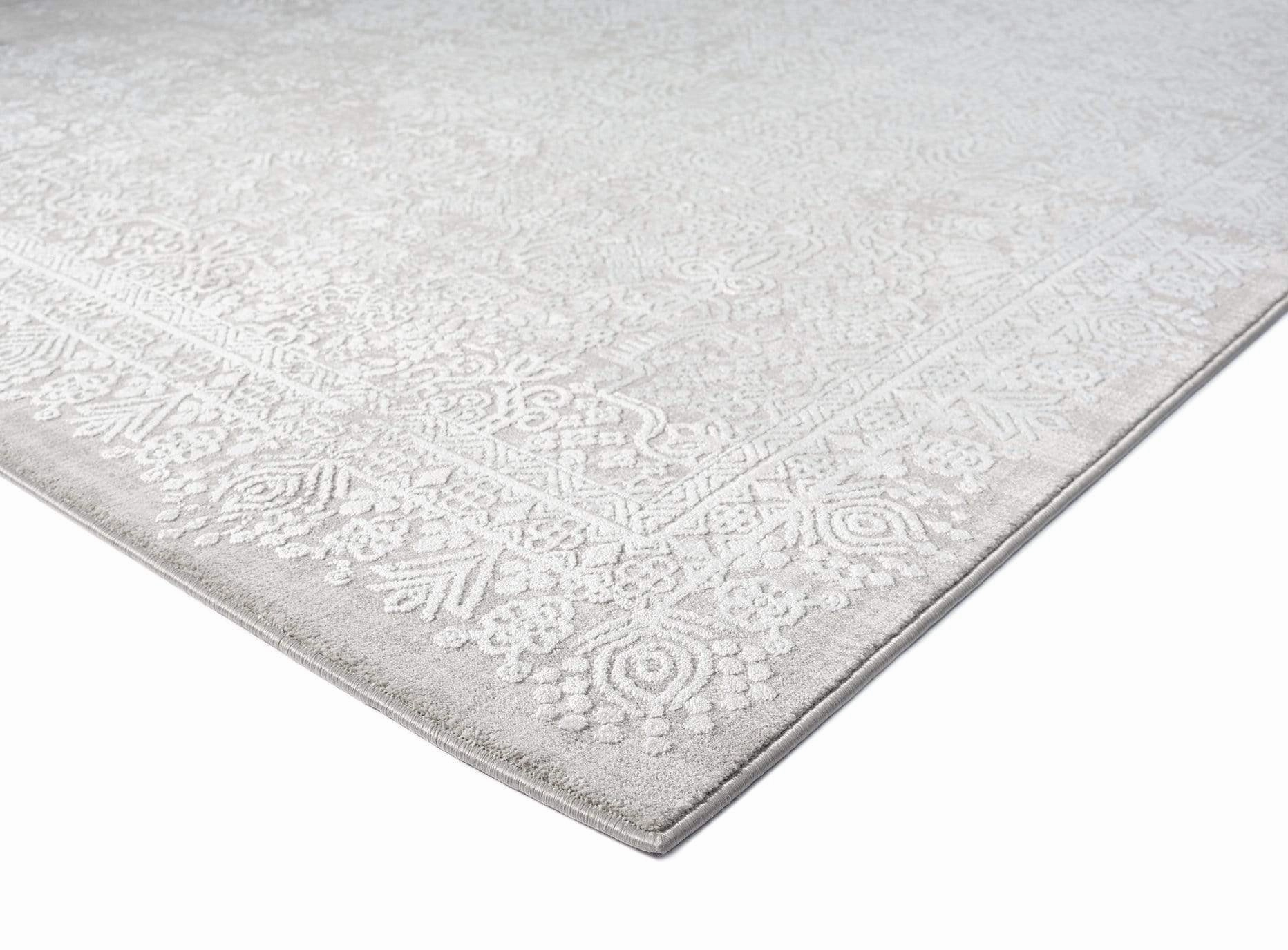 Cecilia Grey and Ivory Distressed Floral Rug *NO RETURNS UNLESS FAULTY
