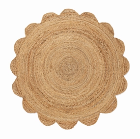 Celeste Natural Brown Scalloped Jute Round Rugmodern color block patchwork rug