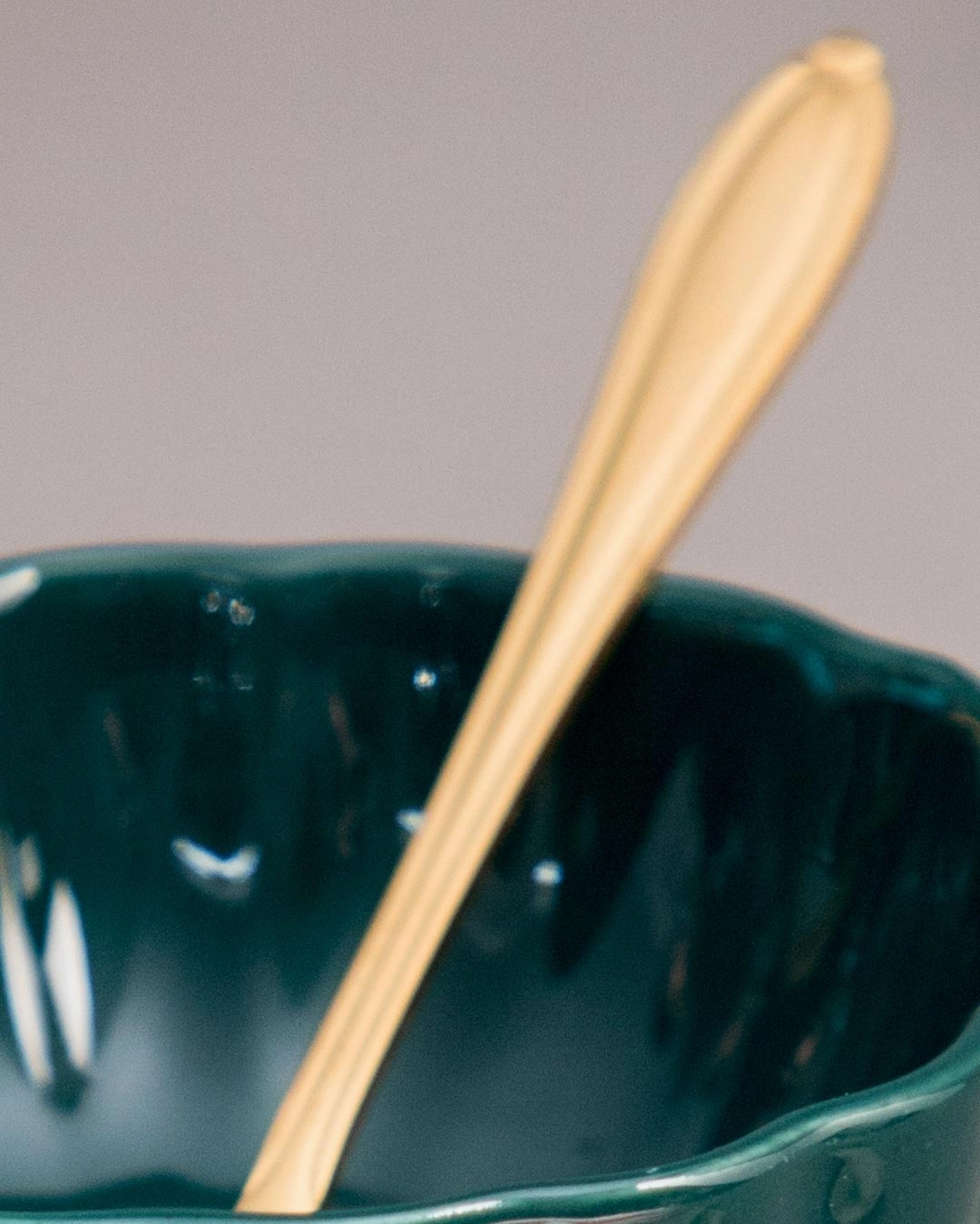 Ceramic   Wood Dessert Bowl - Green