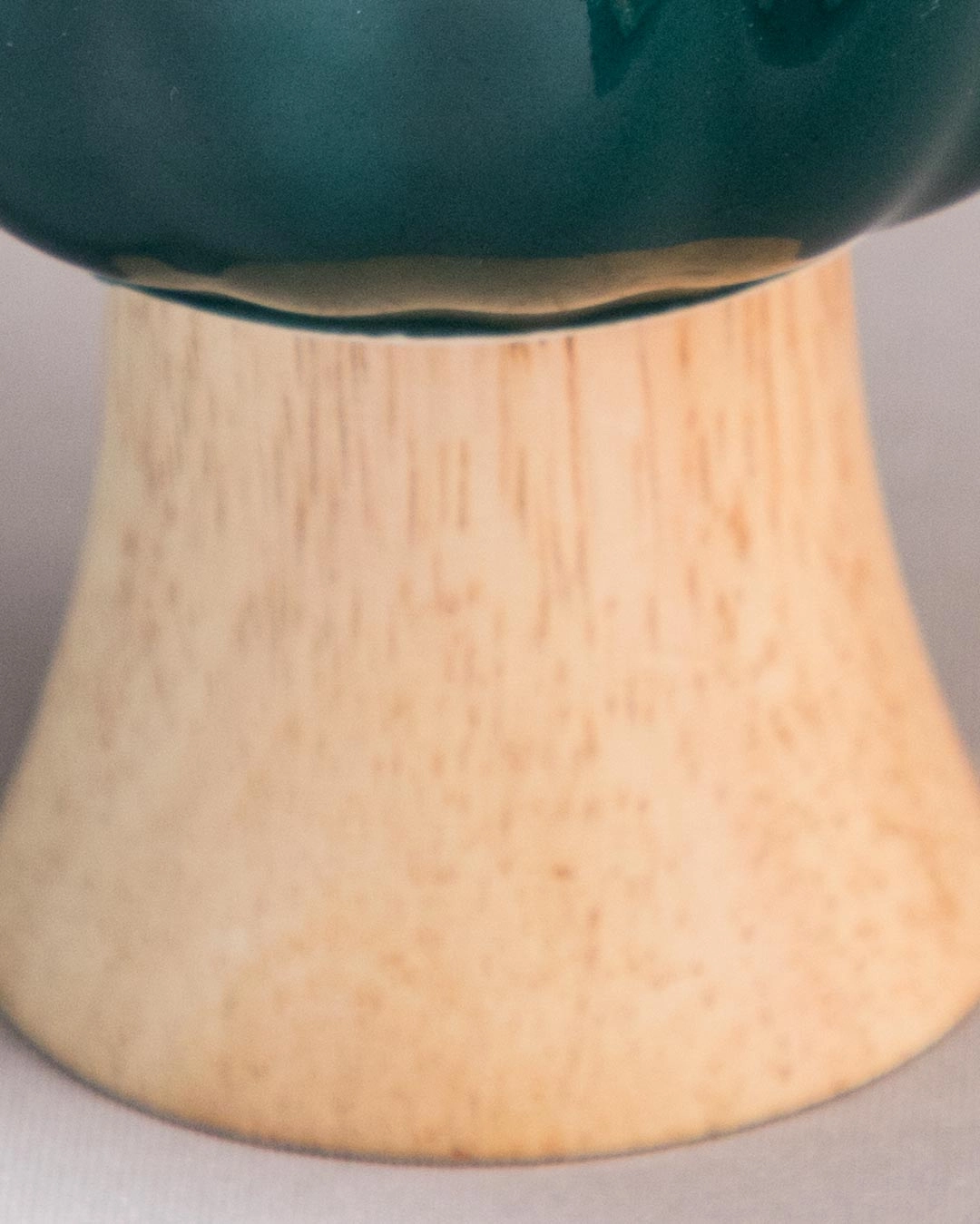 Ceramic   Wood Dessert Bowl - Green