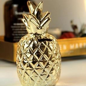 Ceramic Gold Pineapple Containerhome decoration ,modern home decor 