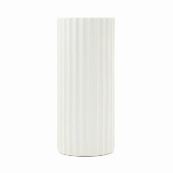 Ceramic Lib Flower Vase L White