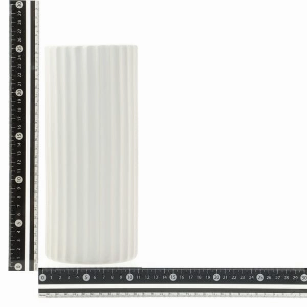 Ceramic Lib Flower Vase L White