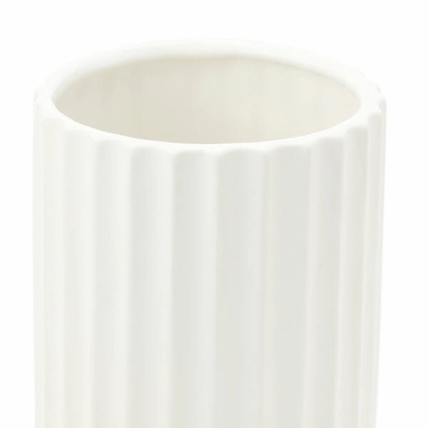 Ceramic Lib Flower Vase L White