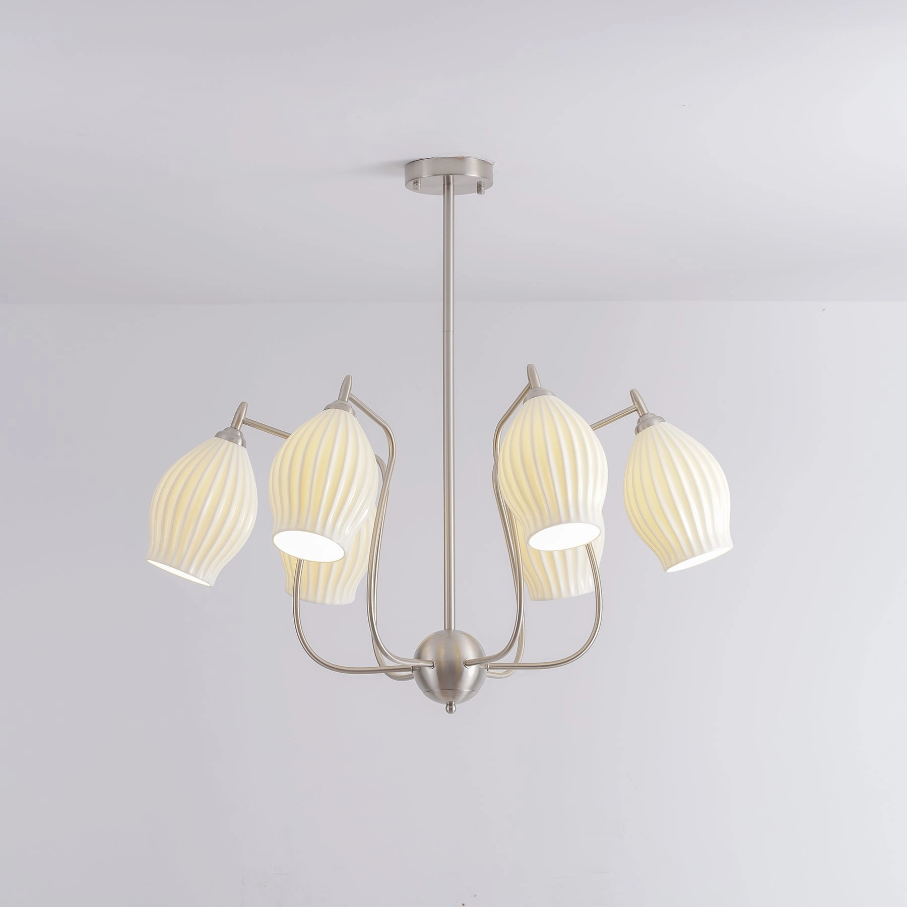 Ceramic Ribbed Chandelier