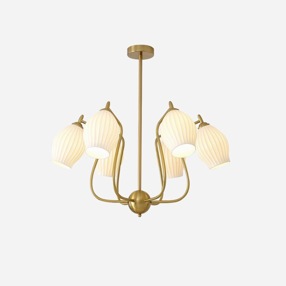 Ceramic Ribbed Chandelier