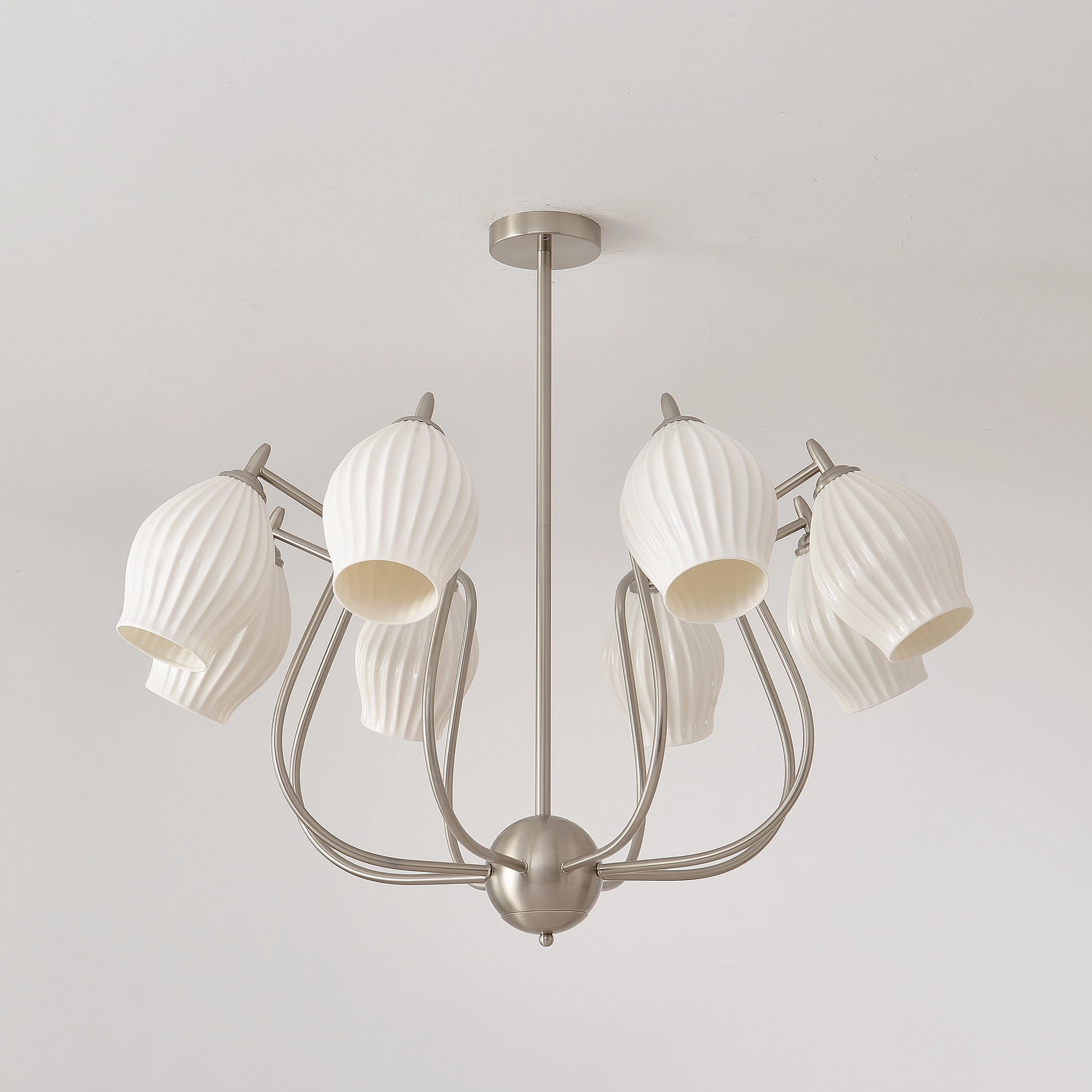 Ceramic Ribbed Chandelier