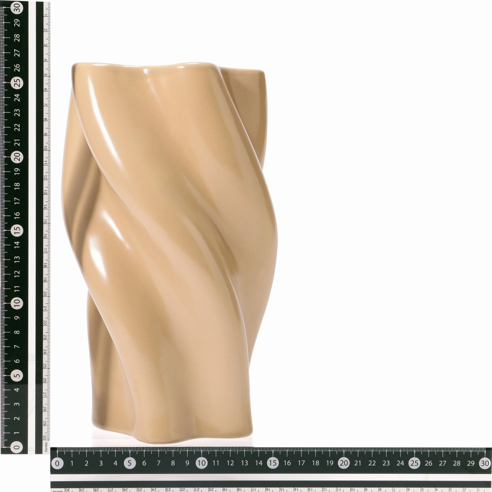 Ceramic Twist Flower Vase Large Beige