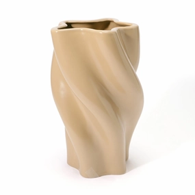 Ceramic Twist Flower Vase Large Beigenordic minimalist vase