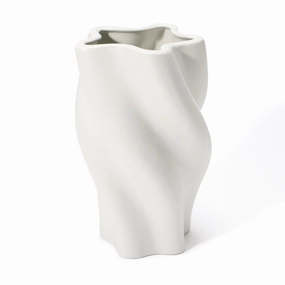 Ceramic Twist Flower Vase Large Whitenordic minimalist vase