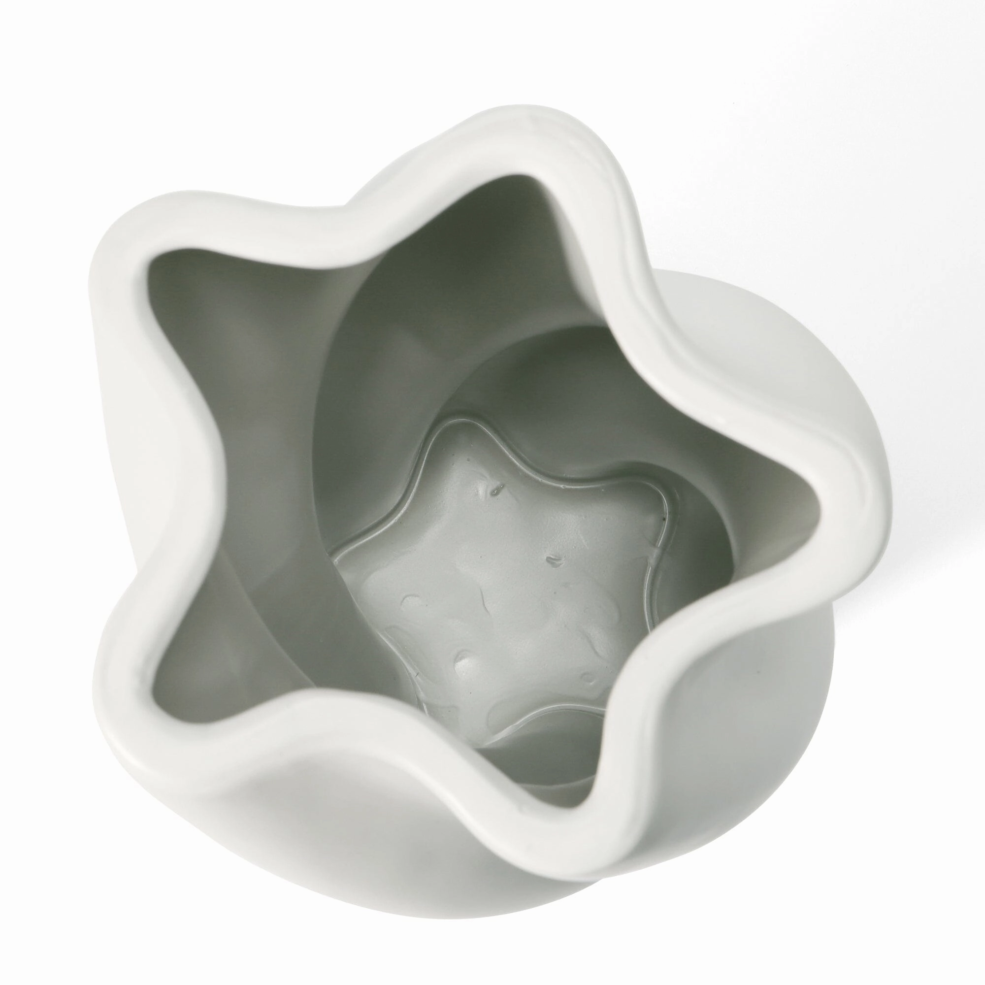 Ceramic Twist Flower Vase Large White