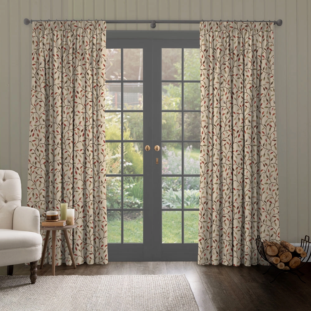 Cervino Woven Jacquard Made to Measure Curtains Forest Green