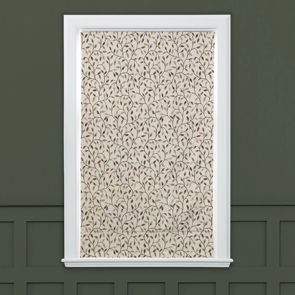 Cervino Woven Jacquard Made to Measure Roman Blinds Cream Aubergine