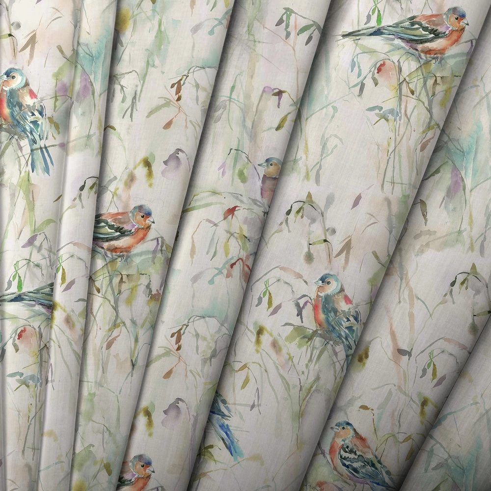 Chaffinch Printed Cotton Made to Measure Roman Blinds Cream