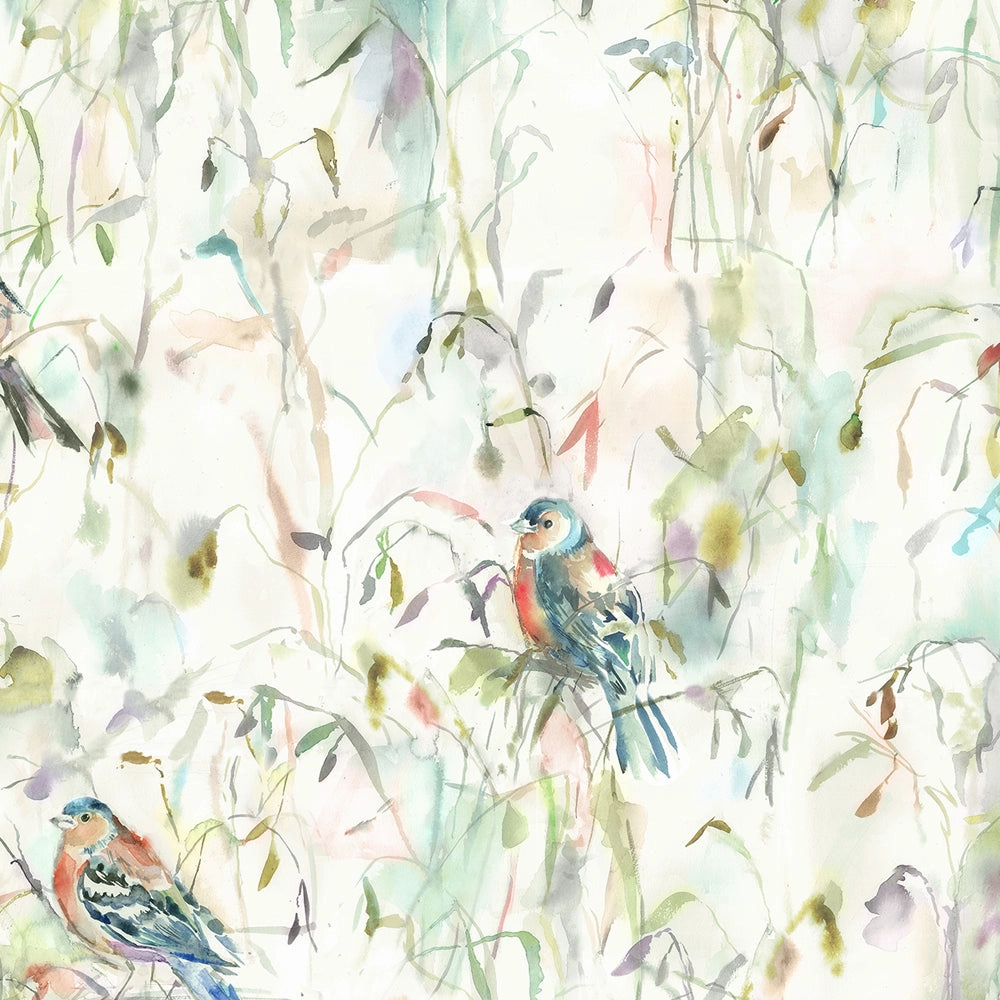 Chaffinch Printed Cotton Made to Measure Roman Blinds Cream