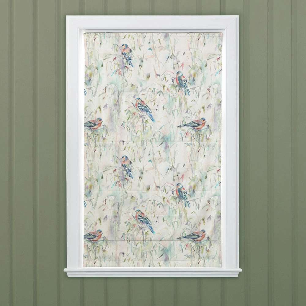 Chaffinch Printed Cotton Made to Measure Roman Blinds Cream