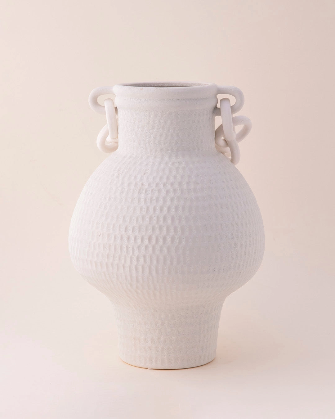 Chained Grace Ceramic Vase - White