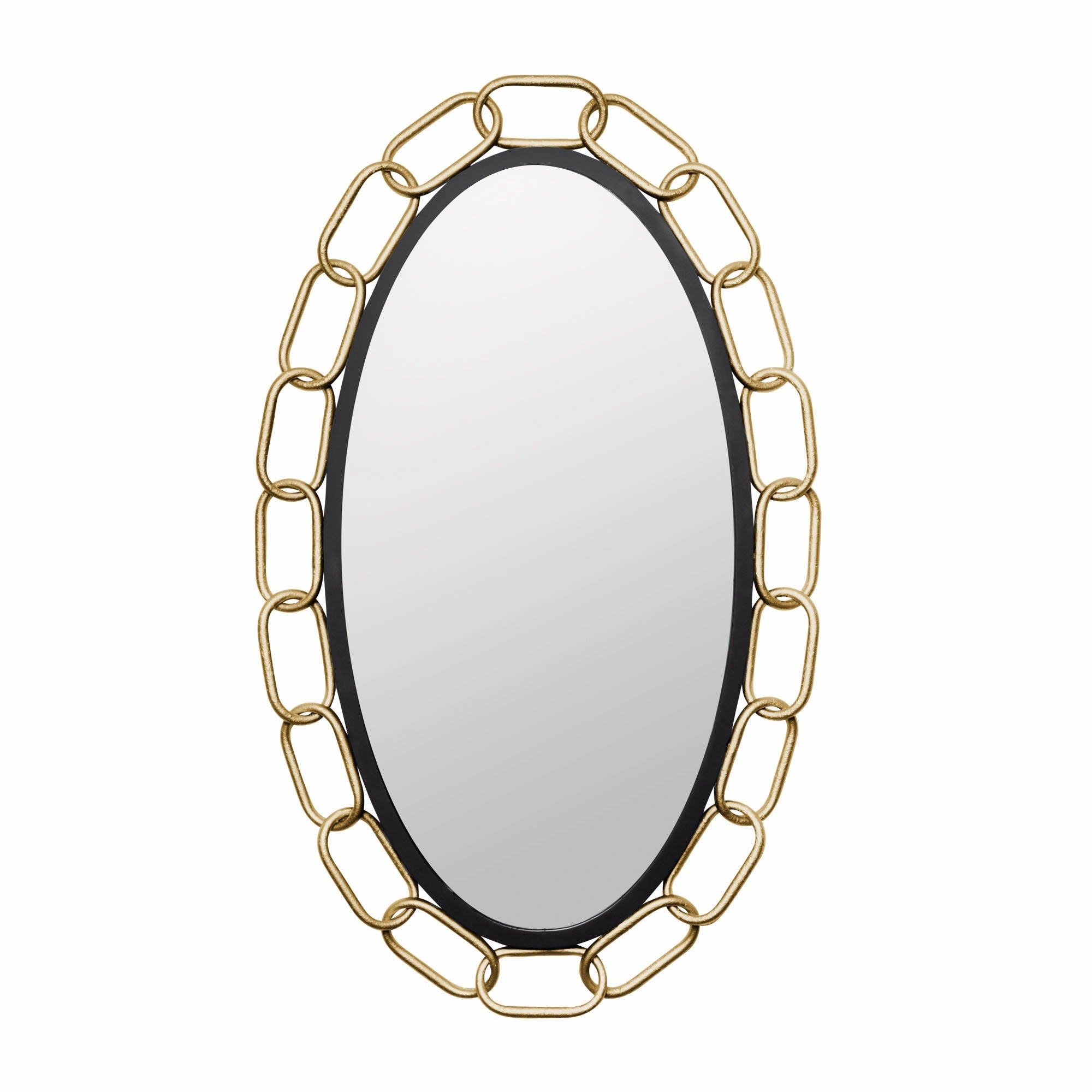 Chains of Love 444MI24MBTG 24-Inch Oval Mirror - Matte Black/Textured Goldwall mounted decorative mirror,full length dressing mirror