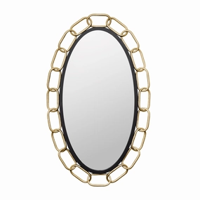 Chains of Love 444MI24MBTG 24-Inch Oval Mirror - Matte Black/Textured Goldwall mounted decorative mirror,full length dressing mirror
