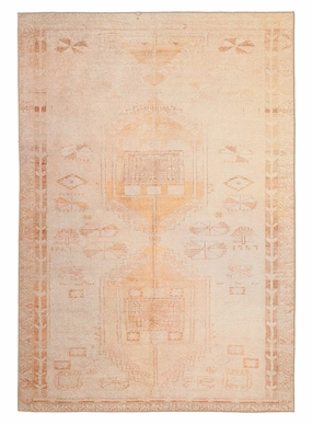 Charlize Cream and Peach Medallion Washable Rugmodern color block patchwork rug