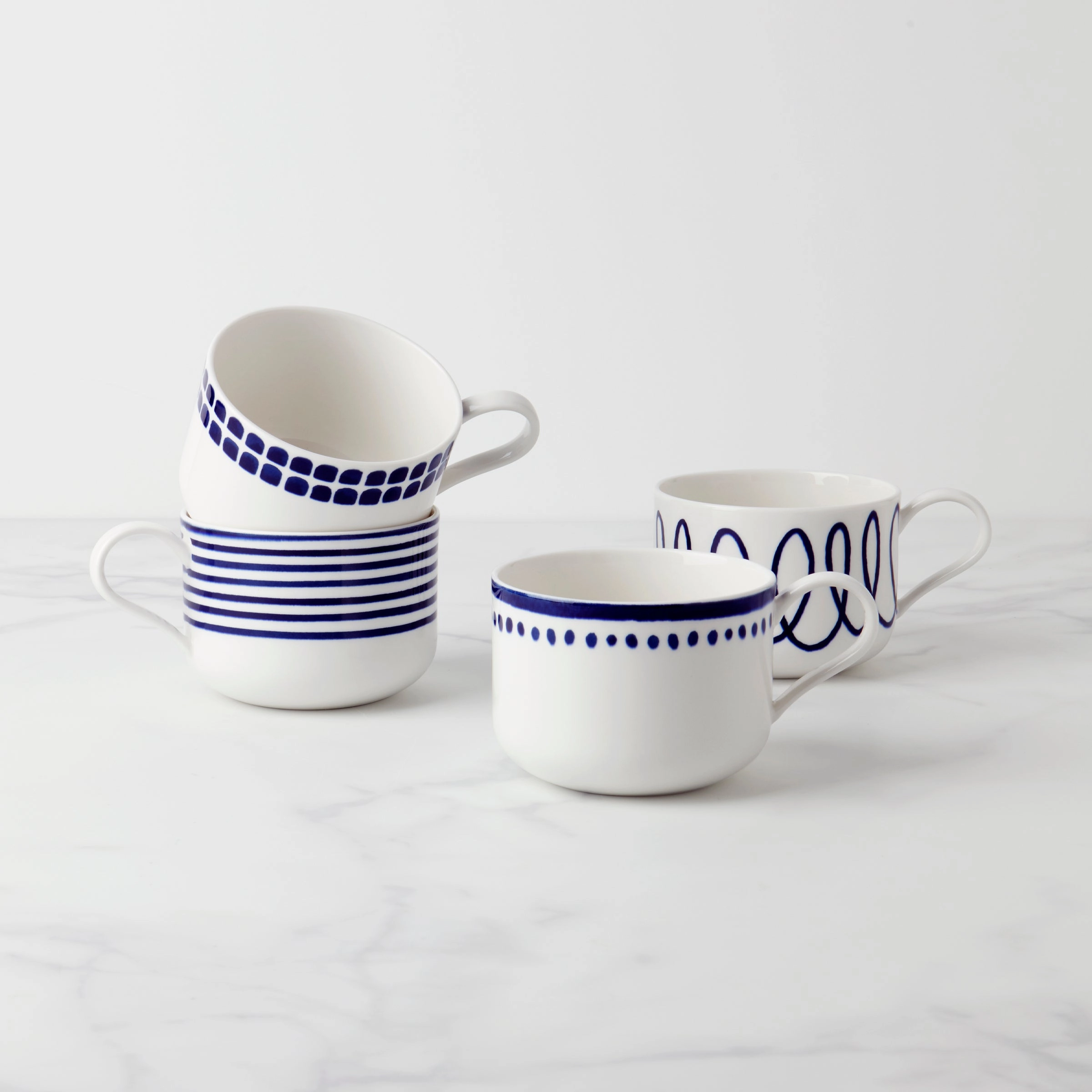 Charlotte Street Mugs - Set of 4glass cups ,personalized mugs 