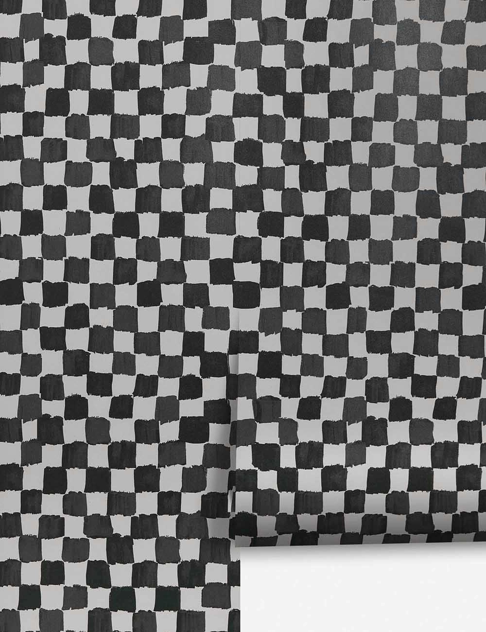 Checkerboard Wallpaper by Sarah Sherman Samuelnordic style wall decor