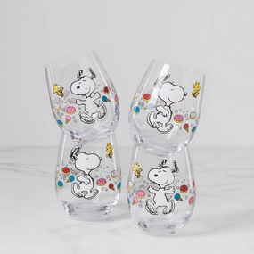 Chef Snoopy Tumblers - Set Of 4glass cups ,personalized mugs 
