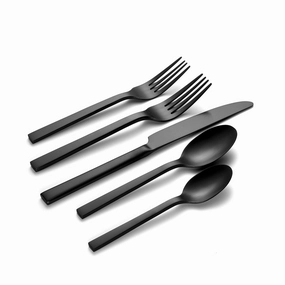 Chefs Table Midnight Matte 20 Piece Flatware Sethalloween party decor ,outdoor halloween decor 