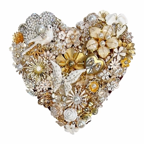 Cherished Love Jeweled Heart - 6" Tallnordic style wall decor