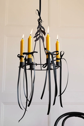 Chic Metal Candlestick Chandelier With Leaf Detailscented candle ,decorative candle 