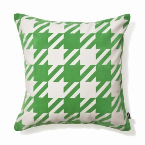 Chidori Flock Pt Cushion Cover 450 X 450 White X Greenbedding sets ,throw blankets 