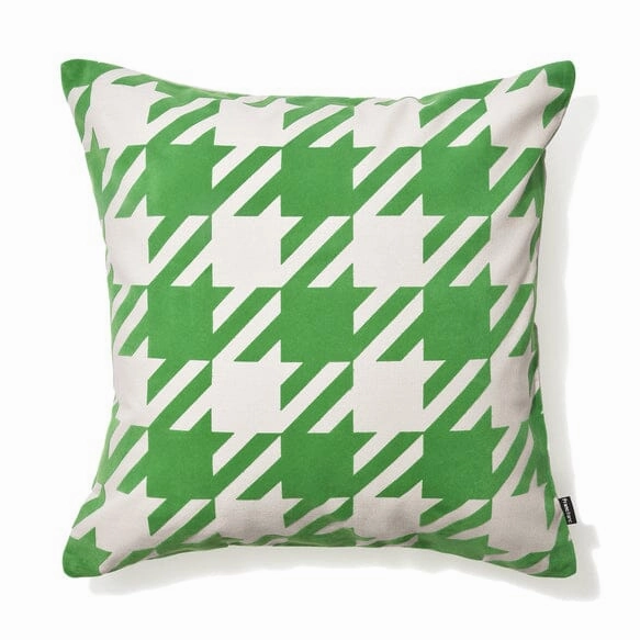 Chidori Flock Pt Cushion Cover 450 X 450 White X Greenbedding sets ,throw blankets 