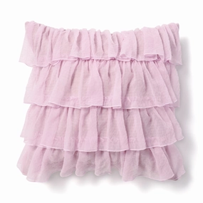 Chiffon Frill Cushion Cover 450 x 450  Purplebedding sets ,throw blankets 