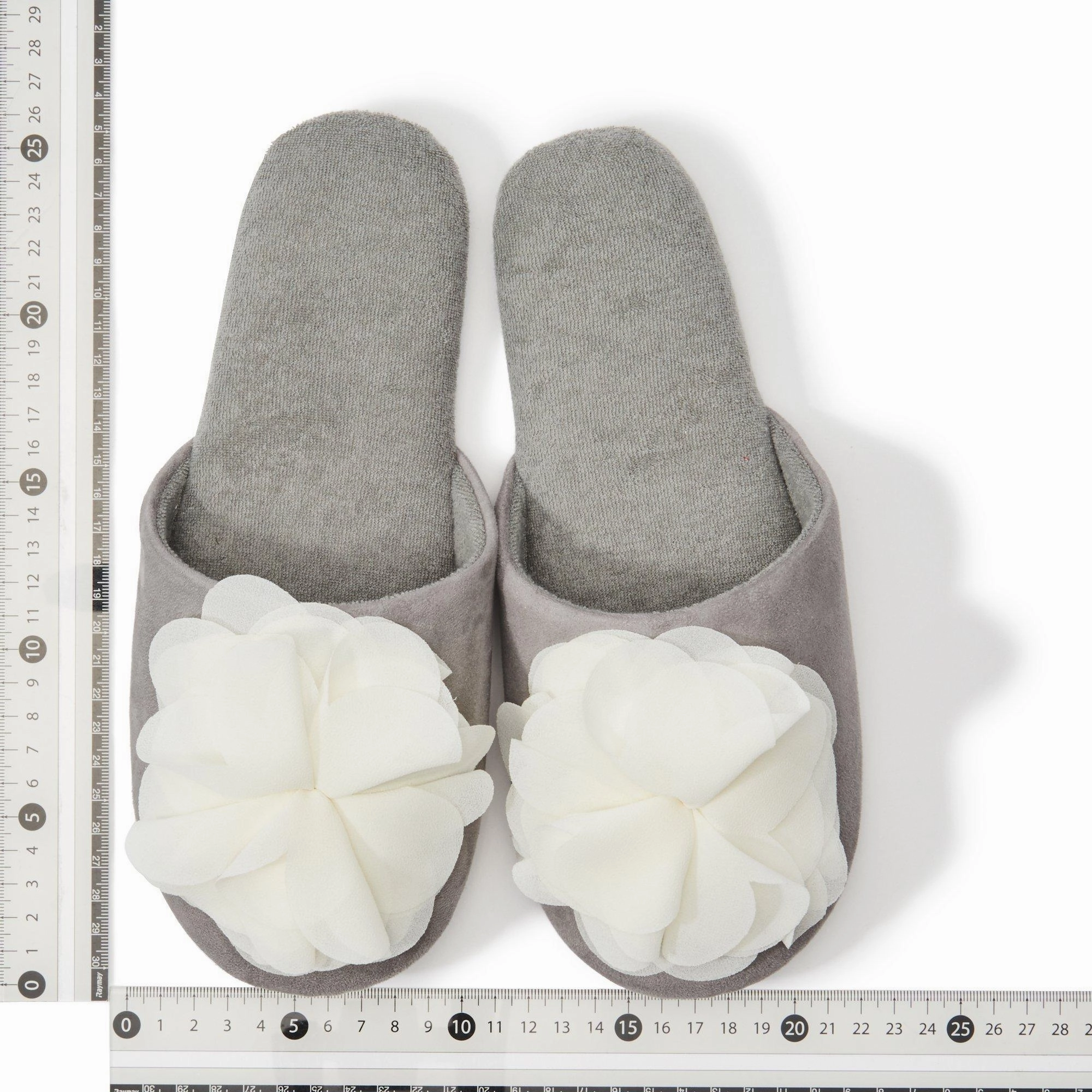 Chiffon Room Shoes Flower White