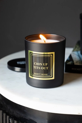 Chin Up, Tits Out Scented Candle - Leather & Tobaccoscented candle ,decorative candle 