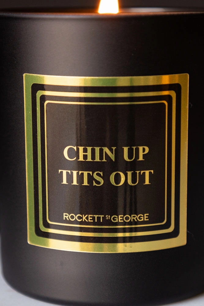 Chin Up, Tits Out Scented Candle - Leather & Tobacco