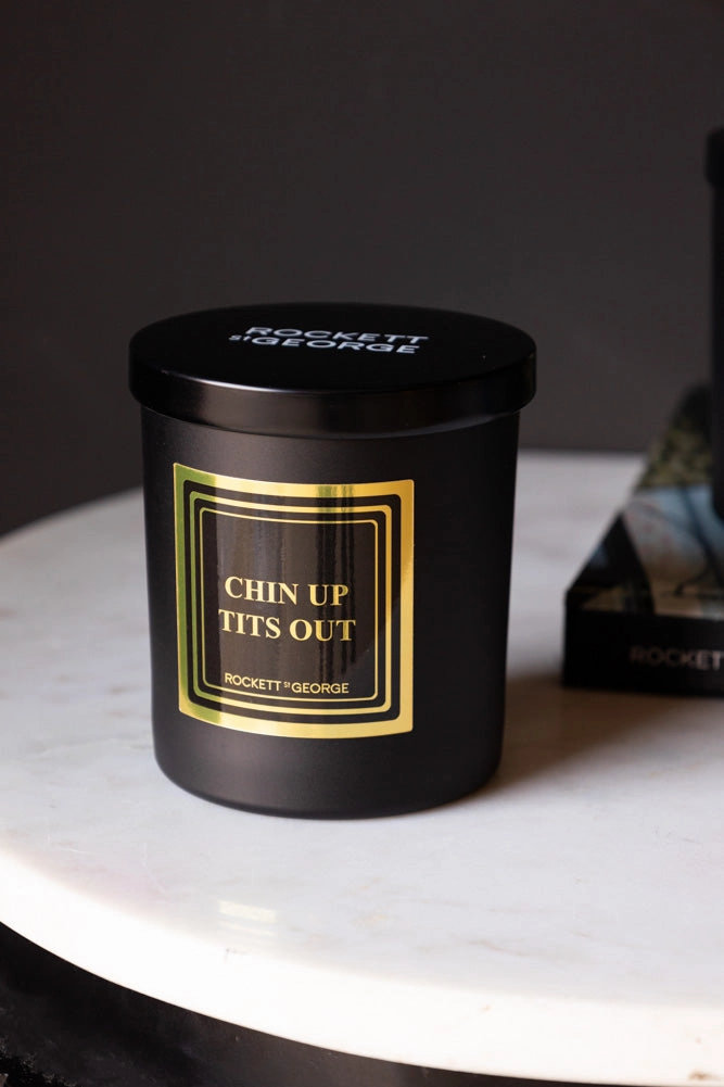 Chin Up, Tits Out Scented Candle - Leather & Tobacco