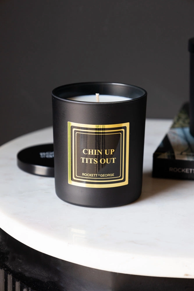 Chin Up, Tits Out Scented Candle - Leather & Tobacco
