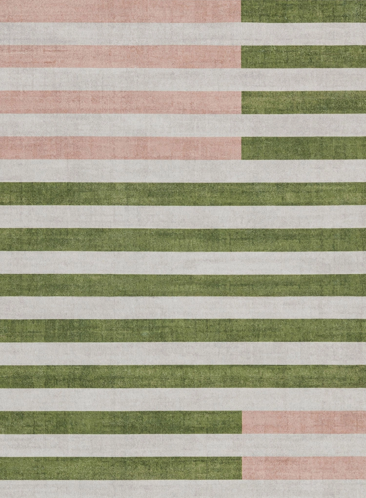 Chisa Green and Pink Washable Rug