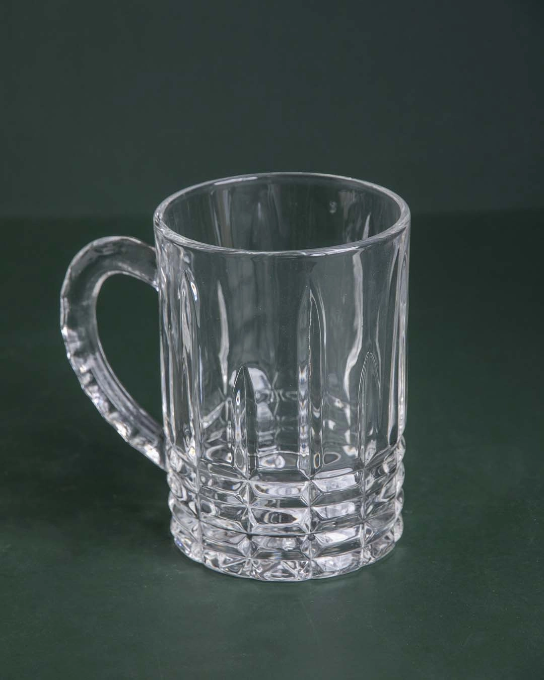 Chiseled Brilliance Clear Glass Mug - Set of 2