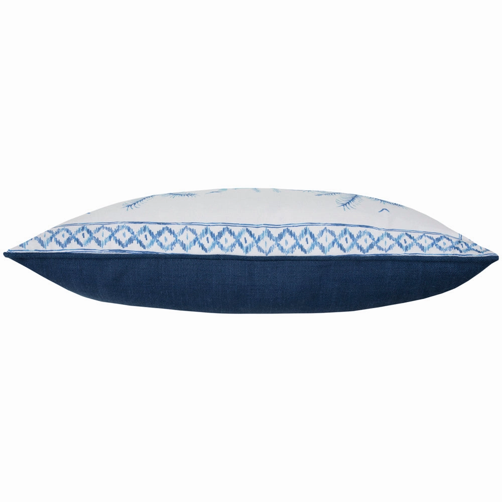 Chora Printed Piped Cushion Cobalt