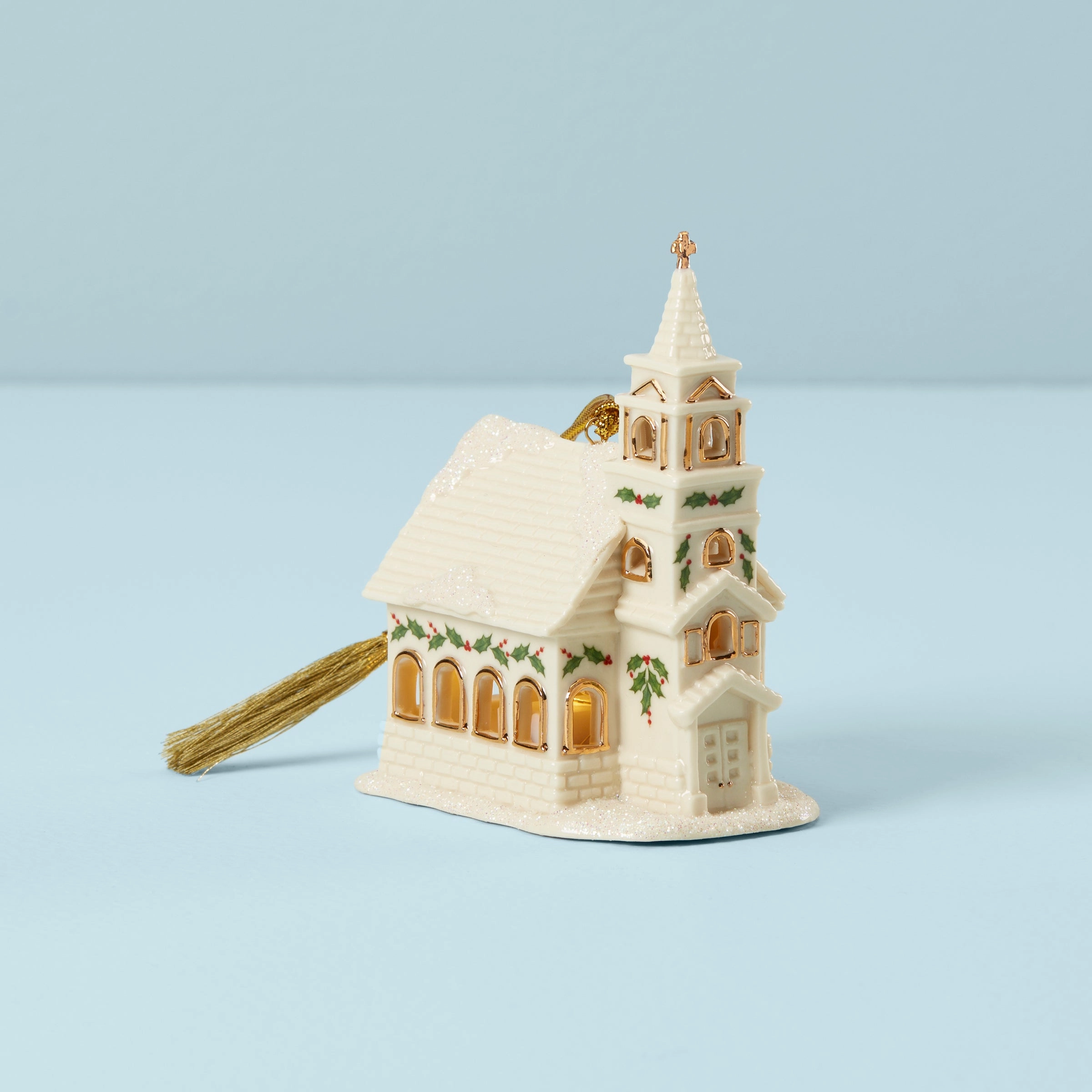 Christmas Village Church Lit Ornamenthome decorative items
