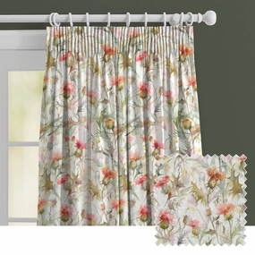 Cirsium Linen Printed Made to Measure Curtains Russetbedding sets ,throw blankets 