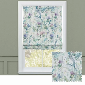 Cirsium Printed Cotton Made to Measure Roman Blinds Damsonbedding sets ,throw blankets 