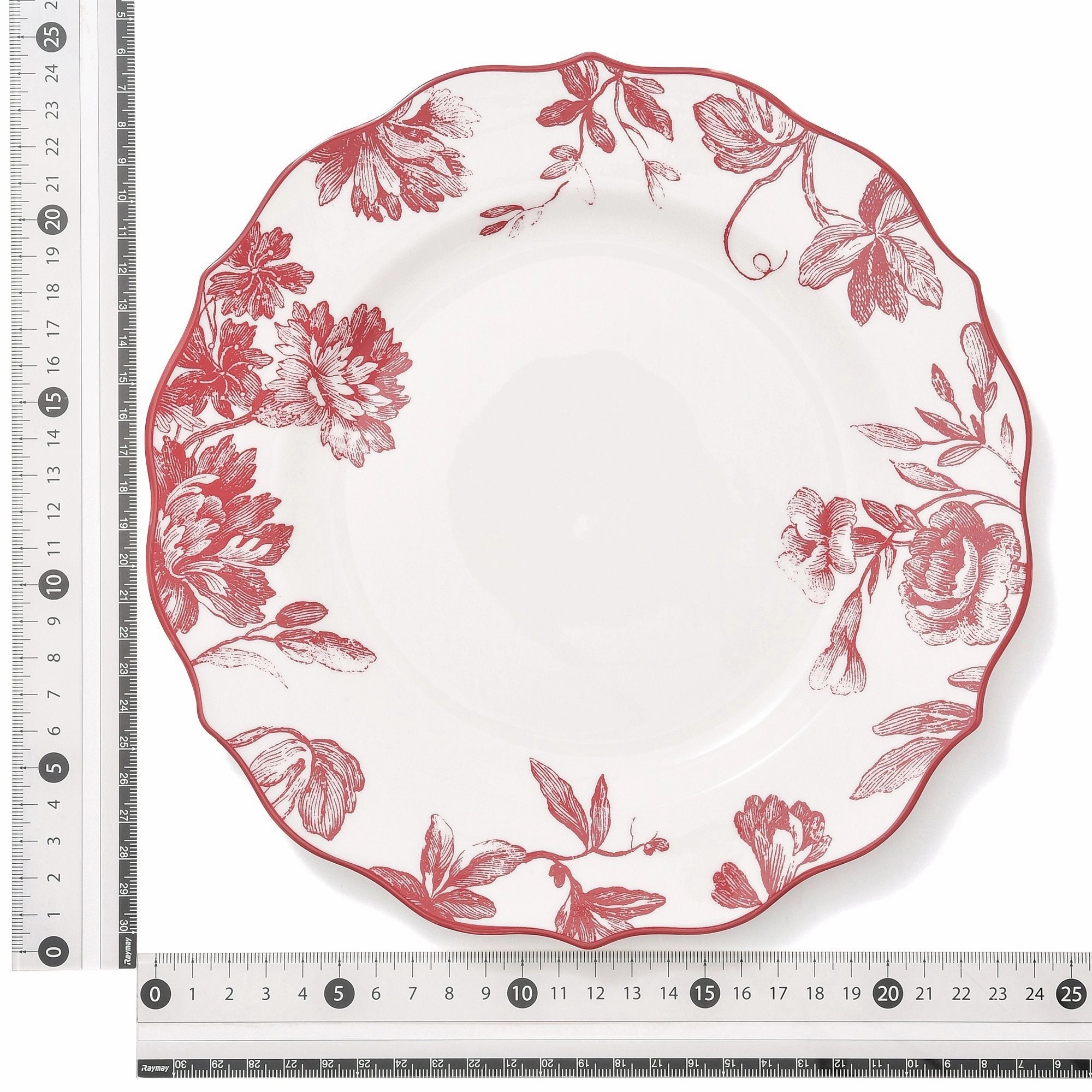 Classic Flower Plate Large Red